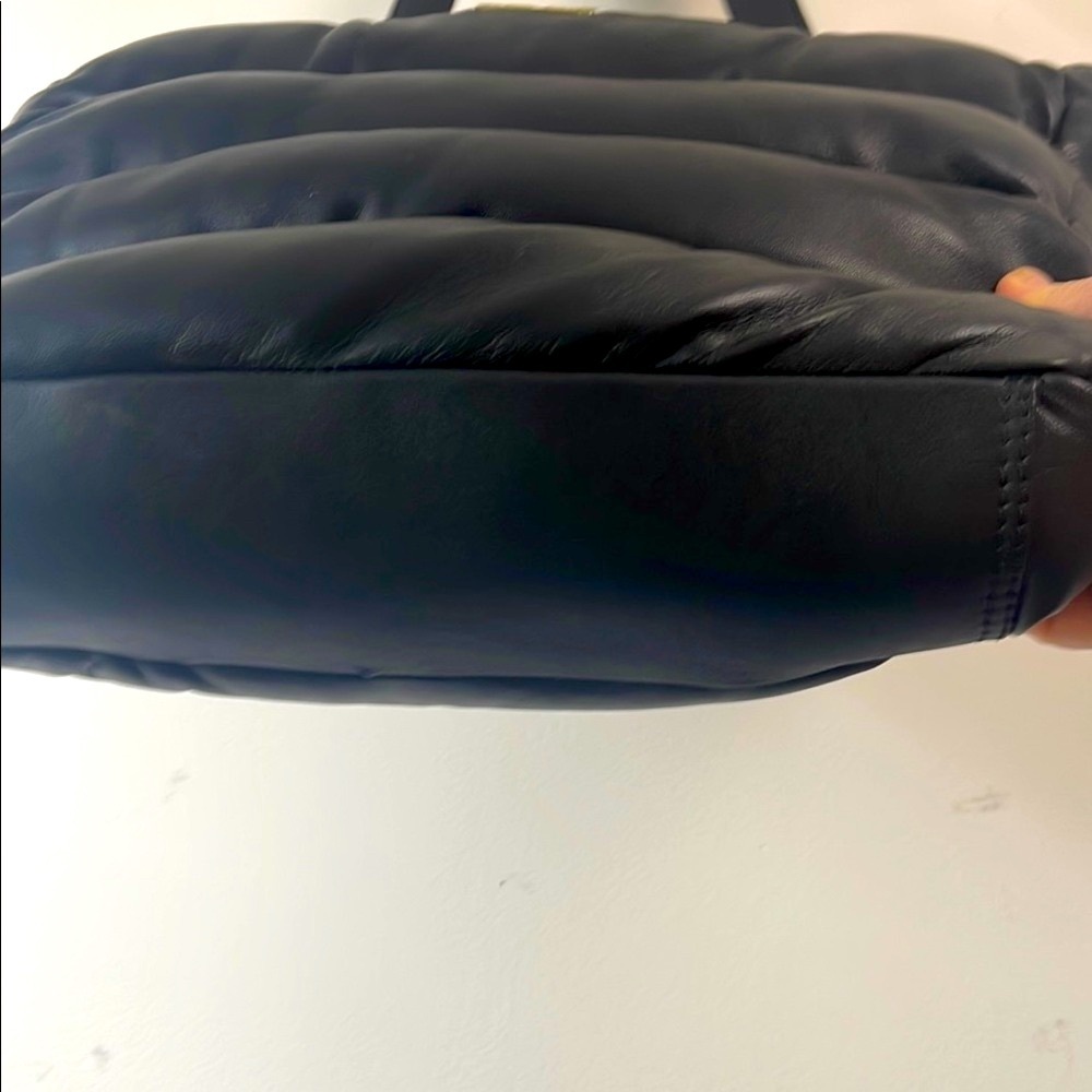 Black Quilted Tote with Modern Design - Picture 5 of 10
